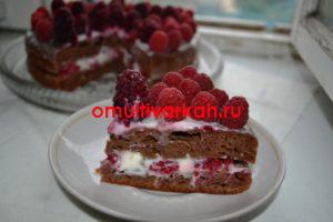Торт «Кофейный сметанник с малиной» в мультиварке  (рецепт с фото)
